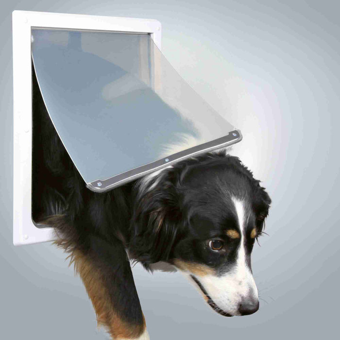 2-Way dog flap, M–XL: 39 × 45 cm, white - TRIXIE