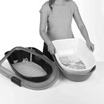 Bandeja Berto XL con Separación, 47 × 26 × 69 cm, Antracita-Blanco