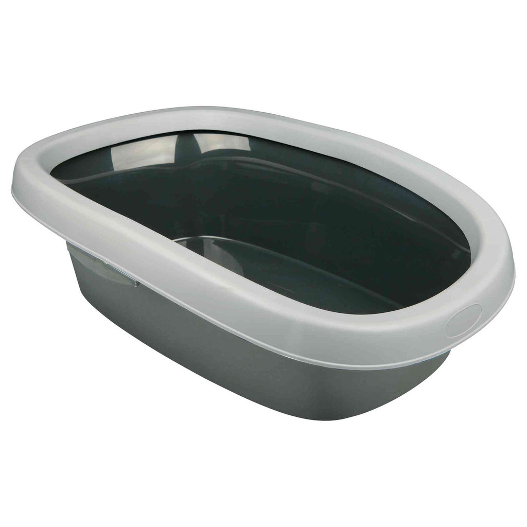 Carlo cat litter tray, with rim, 1: 31 × 14 × 43 cm, dark grey/light grey