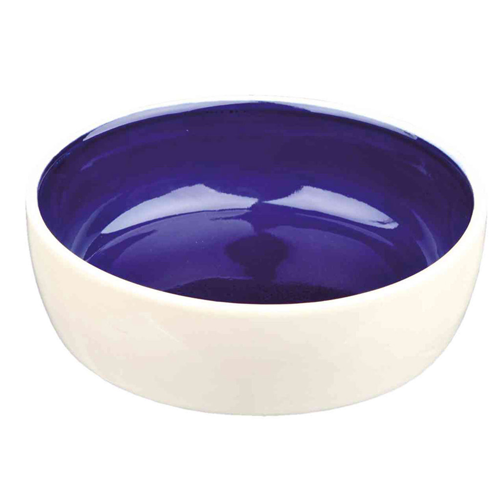 Cat bowl, ceramic, 0.3 l/ø 13 cm, cream/blue