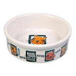4 ceramic cat bowls, 0.2 l/ø 12 cm, white