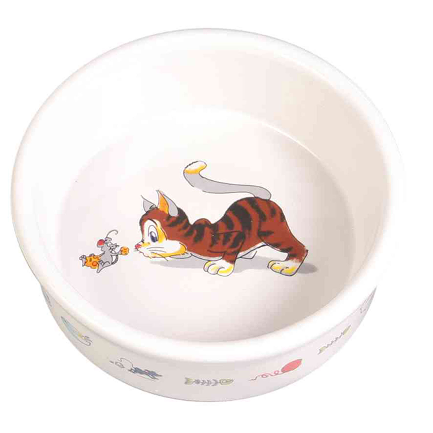 Ceramic cat bowl with motif 0.2 l 12 cm white TRIXIE