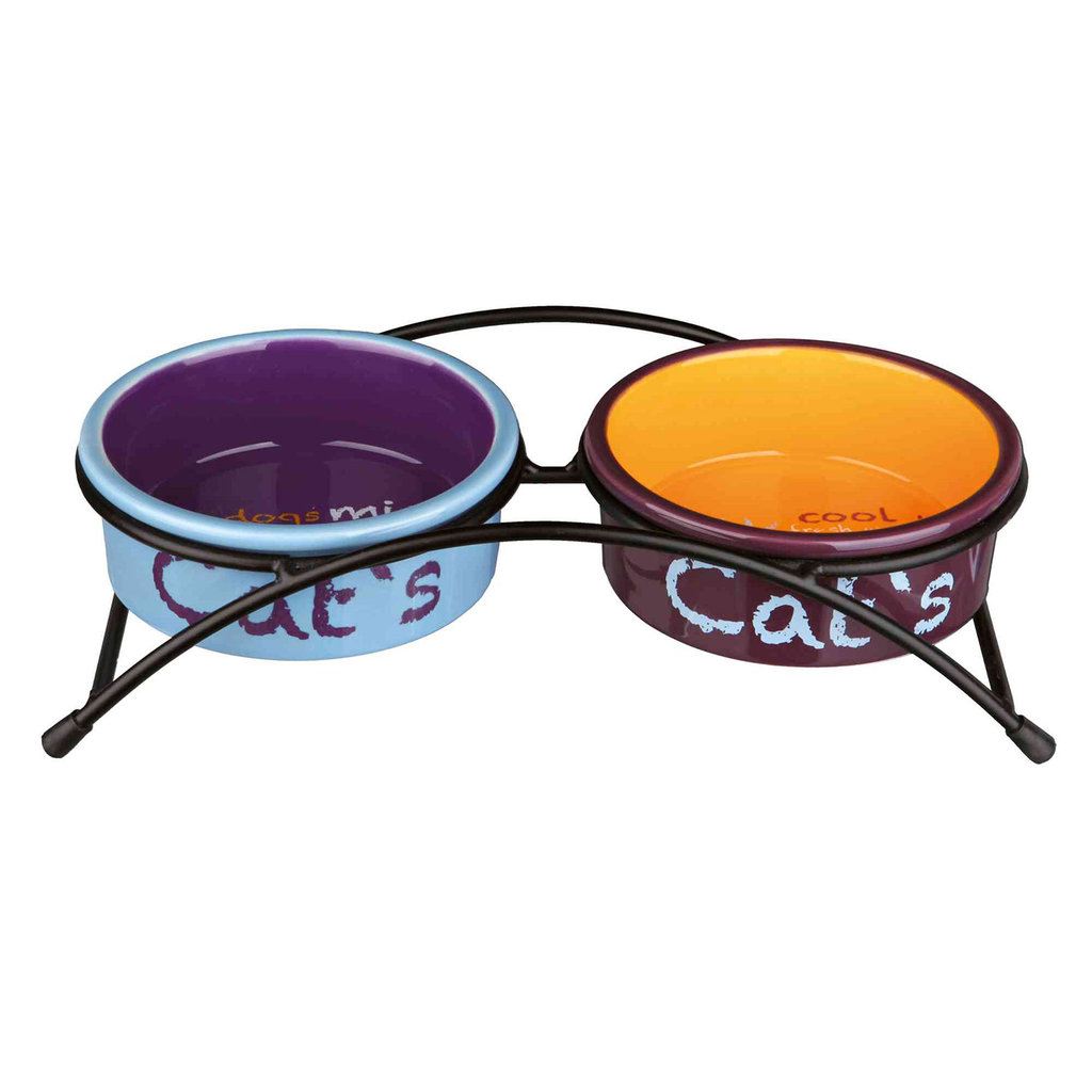 Eat on Feet ceramic bowl set, 2 × 0.3 l/ø 12 cm, light blue/orange/purple