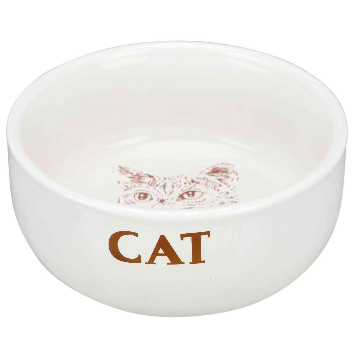 Comedero De Cerámica Para Gatos - Capacidad 300 Ml, 11 Cm, Con Dibujo De Gatito - Fácil De Limpiar