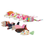 42 mice and fish, plush/fabric, 9–12 cm