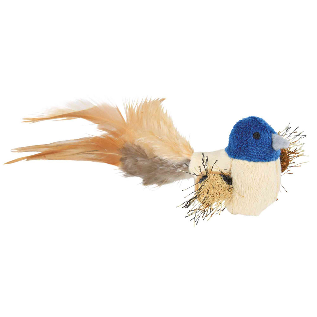 Pájaro con Plumas y Catnip, Peluche, 8 cm