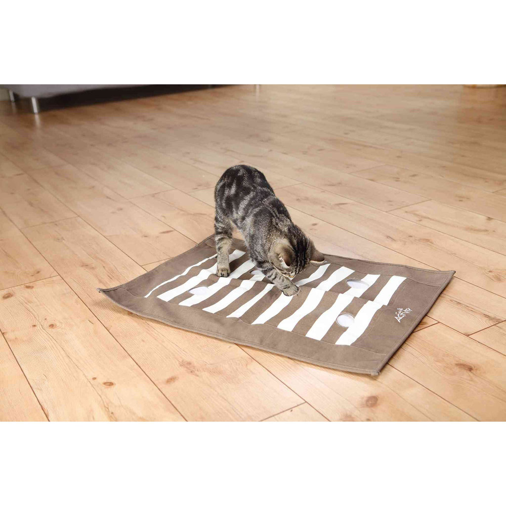 Manta de Juego Cat Activity, 70 × 50 cm, Marrón-Crema