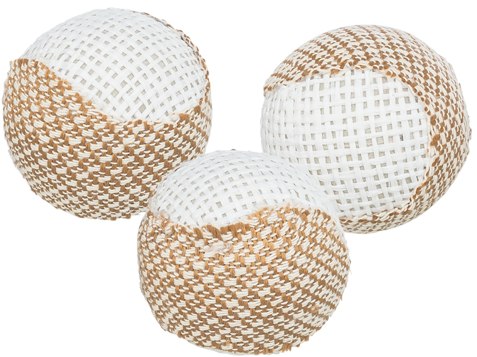 Set de Pelotas de Yute con Sonajero, Plástico, Ø5 cm