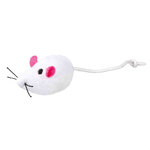 2 Ratónes Peluche con Cascabel, 5 cm, Blanco-Gris