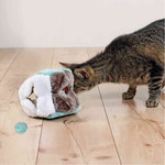 Cubo de Pluche con 4 Pelotas Catnip, 14 x 14 x 14 cm