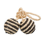 2 balls on a rope, sisal, ø 4.5 cm