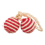 2 balls on a rope, sisal, ø 4.5 cm