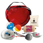 Set Juego 7 piezas, cilindro sisal, saquito Catnip