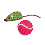 Ratón y Pelota de Sisal, 5 cm/ø4 cm