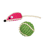 Ratón y Pelota de Sisal, 5 cm/ø4 cm