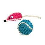 Ratón y Pelota de Sisal, 5 cm/ø4 cm