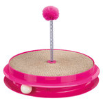 Cat Toy Scratch & Catch, plastic/cardboard, ø 35 × 7 cm, pink