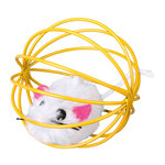 24 plush mice in a wire ball, ø 6 cm