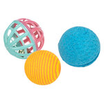3 Pelotas Juego con Cascabel, ø 4 cm