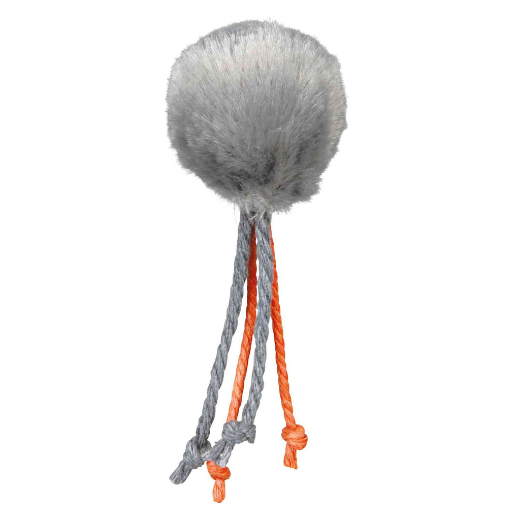 Set de Pelotas Peluche con Cascabel y Cuerda, ø4 cm