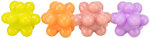 4 Pelotas Caucho, multiformas ø3.5 cm, Multicolor