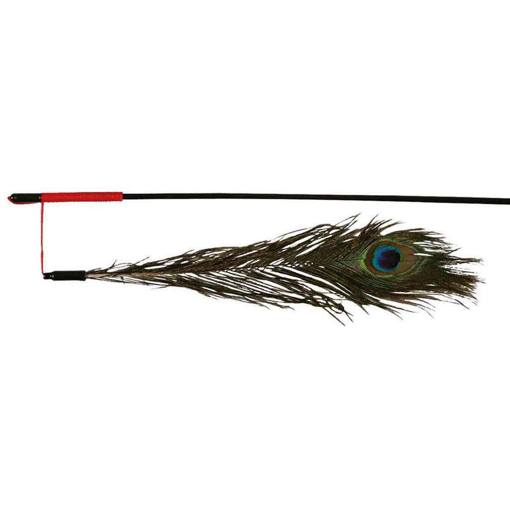 Playing rod with peacock feather, 47 cm