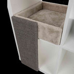 Bed for shelves with scratching board, 48 cm, light grey