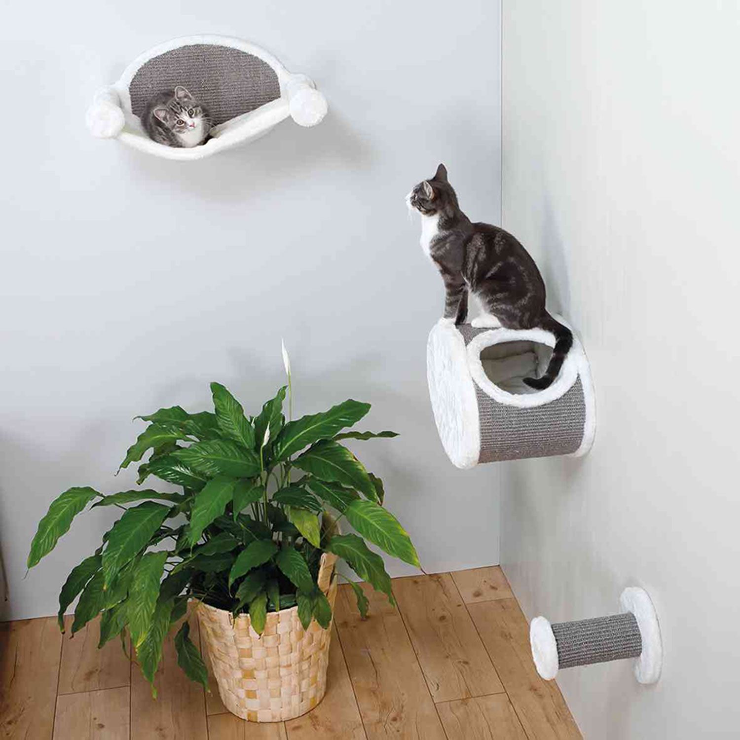 Cuddly cave for wall mounting 29 cm white grey TRIXIE