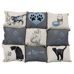 Patchwork blanket Cat, 55 × 45 cm, grey/light blue