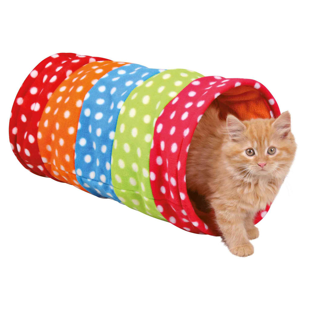 Playing tunnel, fleece, ø 25 × 50 cm, multi coloured