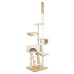 Poste Rascador Zaragoza, Suelo-Techo, 220-260 cm, Beige