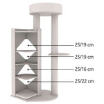 Poste rascador Hugo, 80 × 54 cm, 151 cm, Gris-Blanco