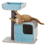 Alondra scratching post, 72 cm, light grey-mottled/aquamarine/grey