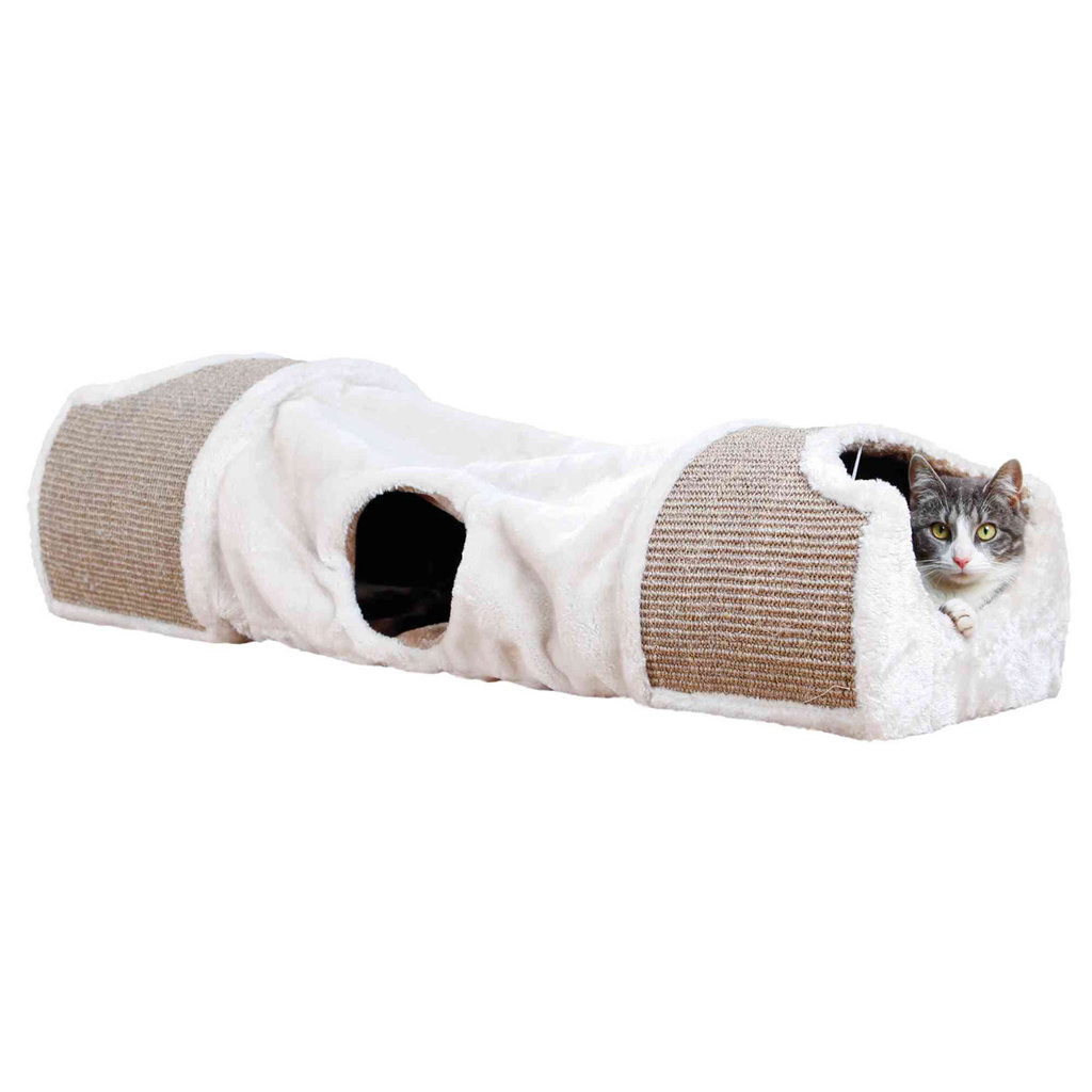 Scratching tunnel, 110 × 30 × 38 cm, light grey/brown/taupe