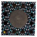 Cartón Rascador con Juguetes, 33 × 33 cm, Negro