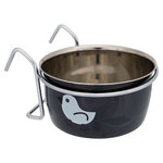 Comedero Acero Inox con gancho y Diseños, 350 ml/ø10 cm