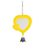 Heart shaped mirror with bell, 7 cm