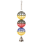 3 Pelotas jaula con Cadena y Campana, 16 cm