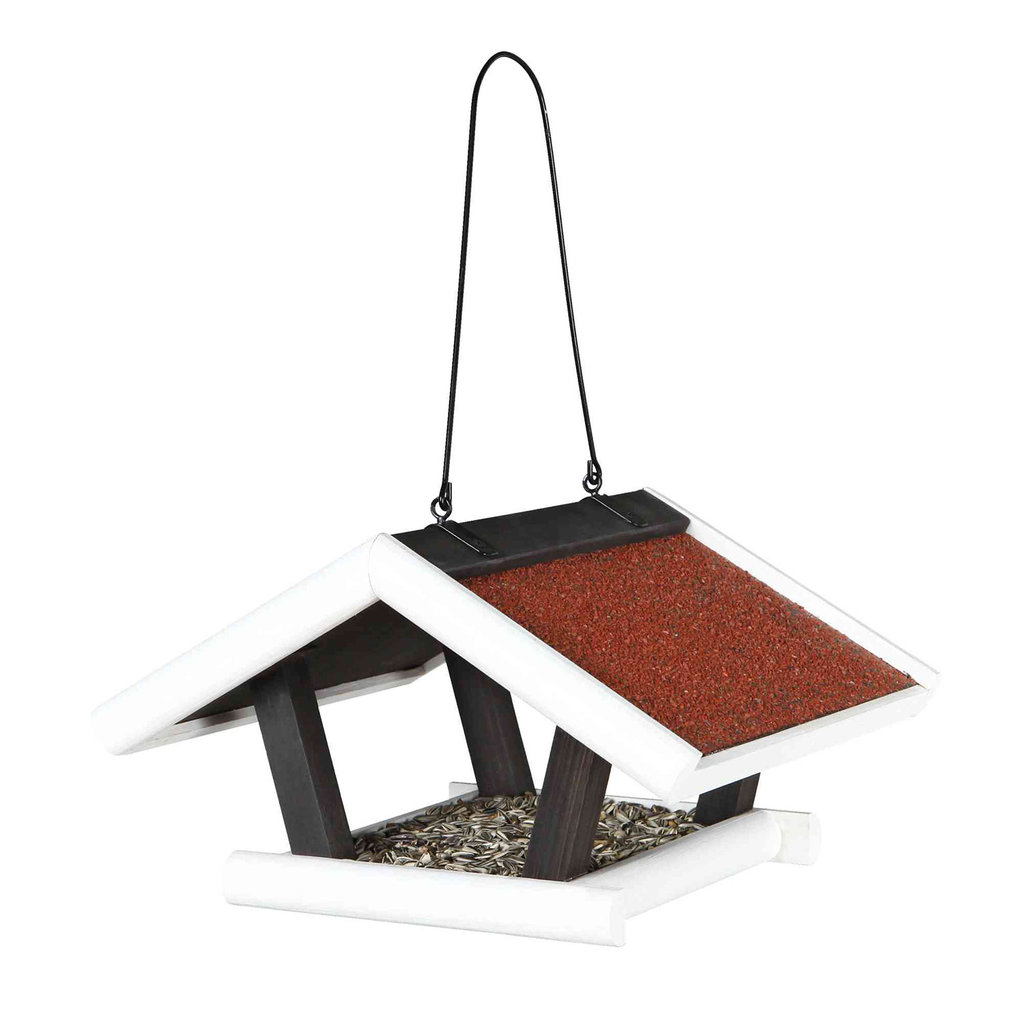 natura hanging bird feeder, 30 × 18 × 28 cm, black/white