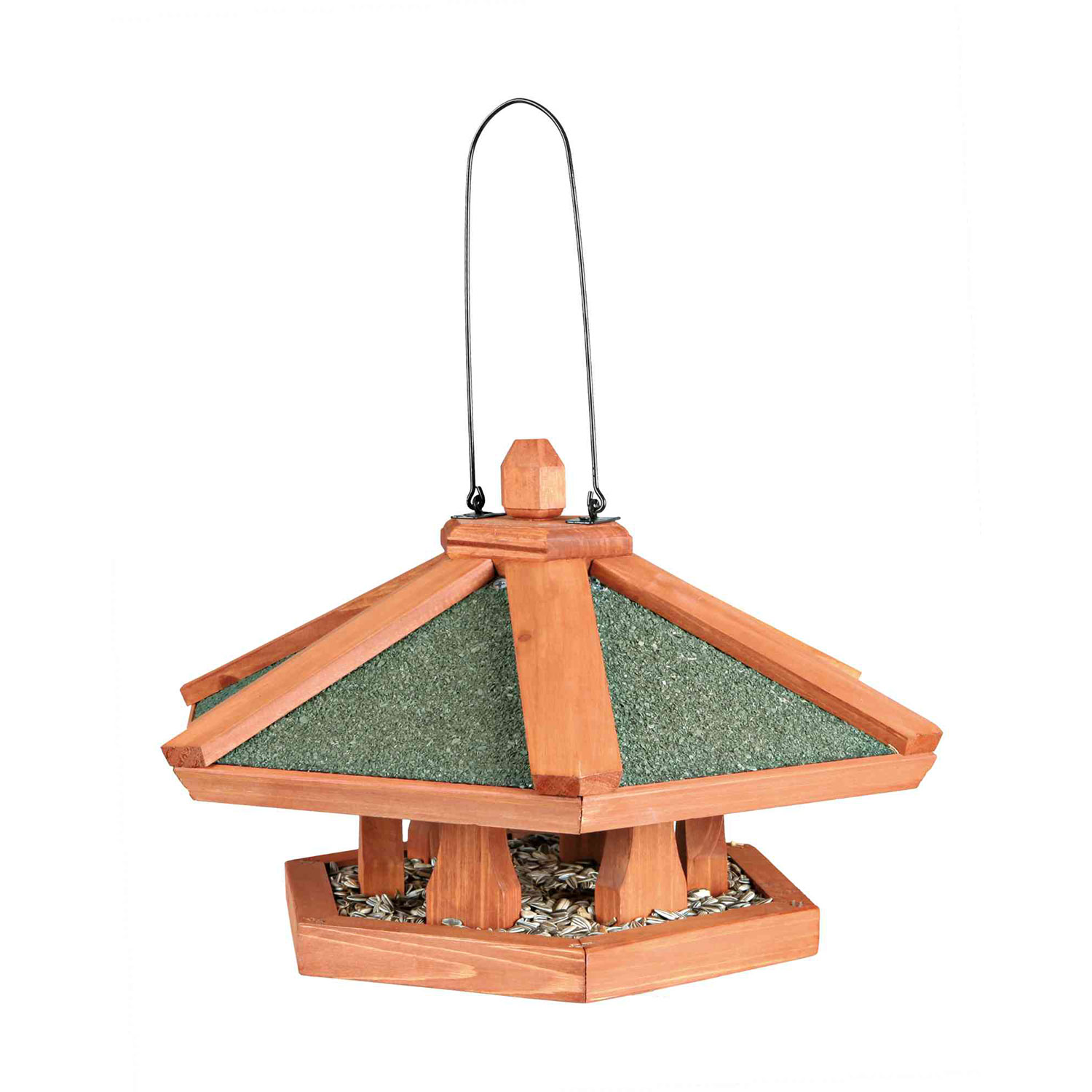 Comedero Pájaro Natura, Colgante, ø 42 × 24 cm, Madera Pino