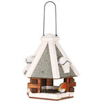 natura hanging bird feeder, ø 36 × 35 cm, brown/white