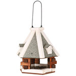 natura hanging bird feeder, ø 36 × 35 cm, brown/white