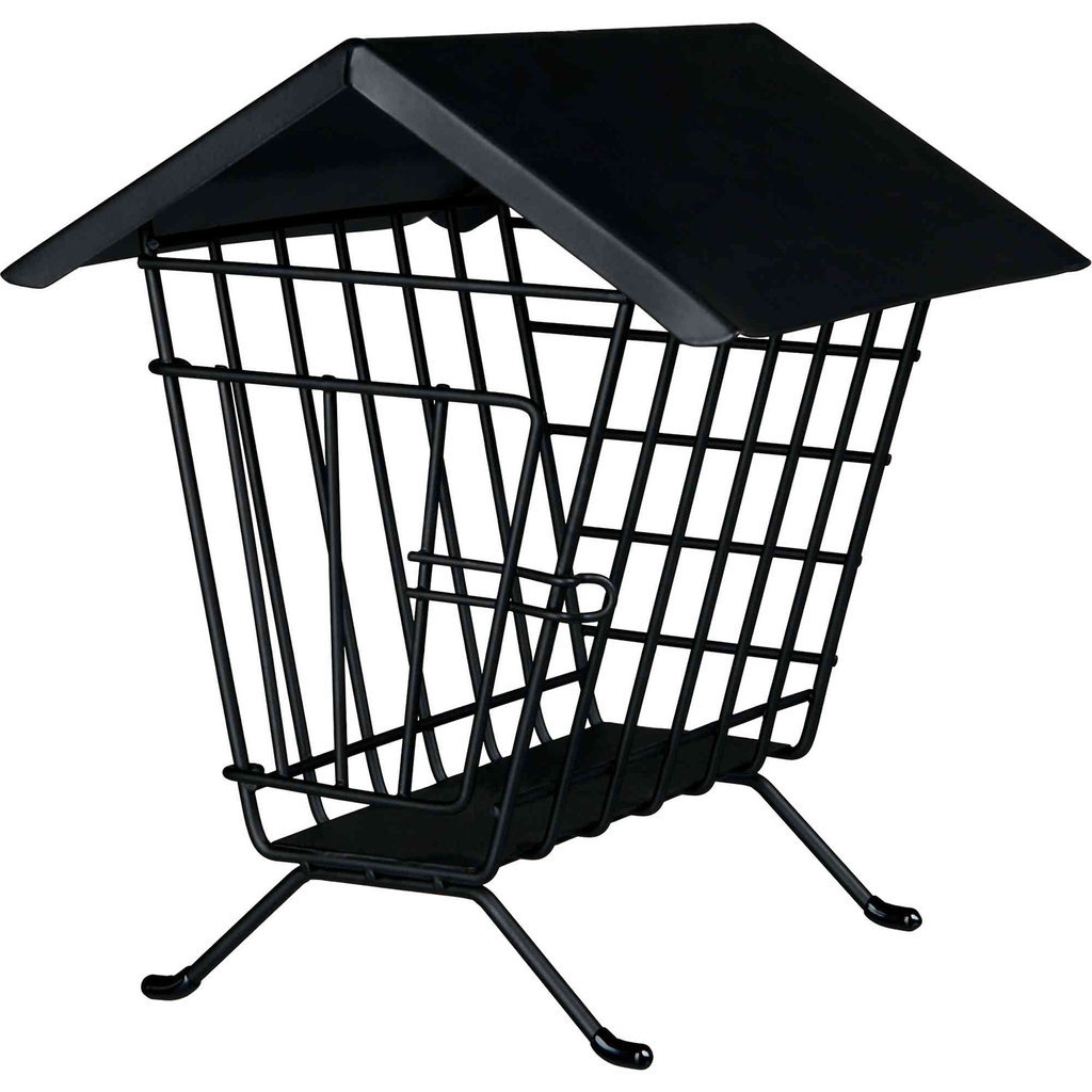 Standing hay manager with roof, 20 × 23 × 20 cm, black