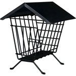 Standing hay manager with roof, 20 × 23 × 20 cm, black