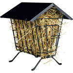 Standing hay manager with roof, 20 × 23 × 20 cm, black