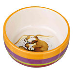 Ceramic bowl for hamsters, 80 ml/ø 8 cm, multi coloured/cream