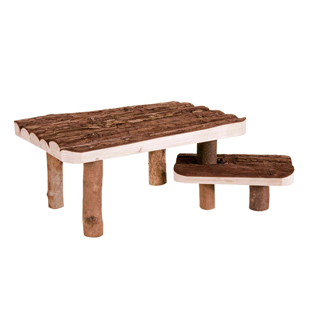 Mesa con banco Natural Living, 37 × 17 × 28 cm