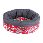 Cama Suave Flower, ø35 cm, Rojo-Gris