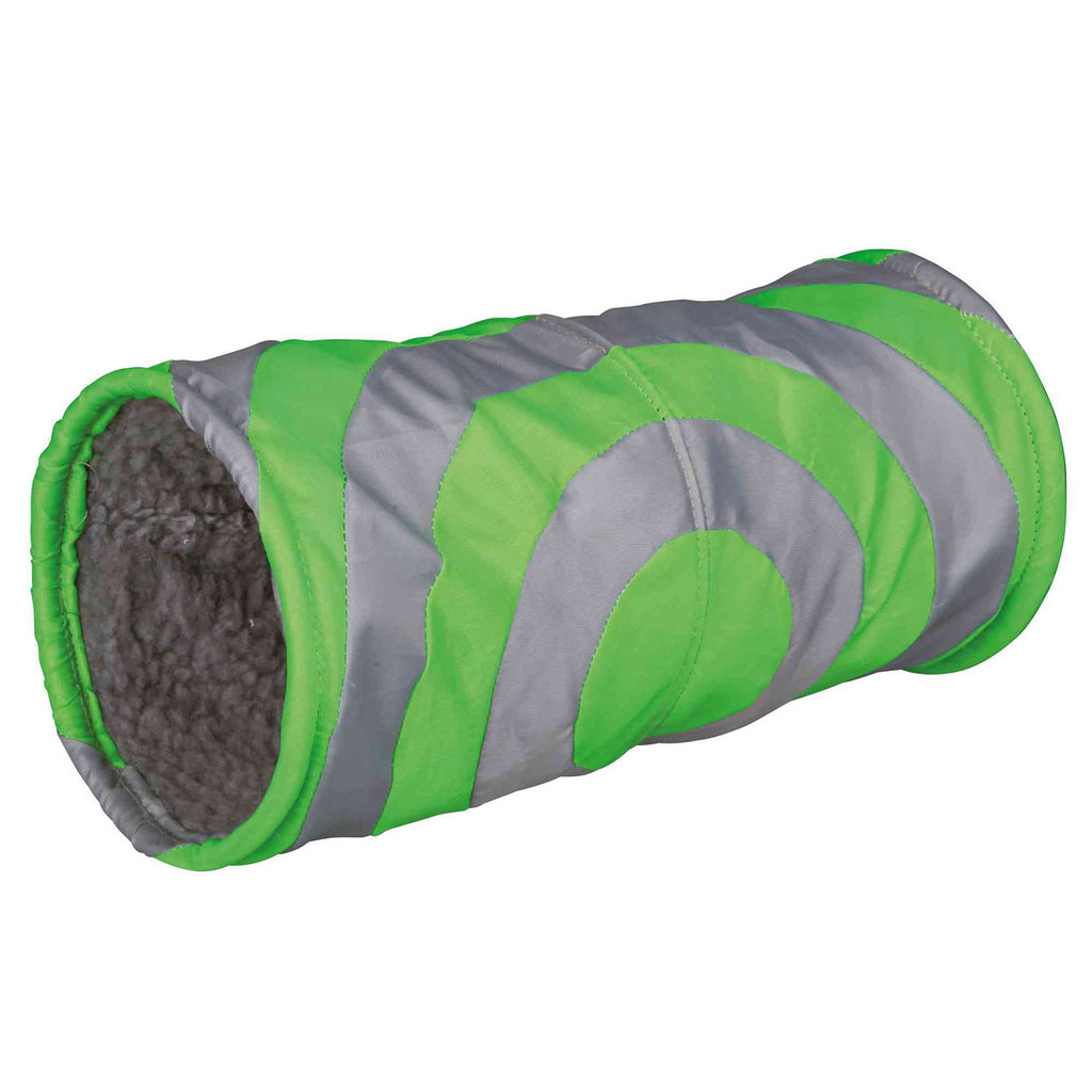 Cuddly tunnel for small animals, ø 15 × 35 cm, grey/green