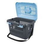 Midi-Capri transport box, XS: 44 × 33 × 32 cm, dark grey/light blue